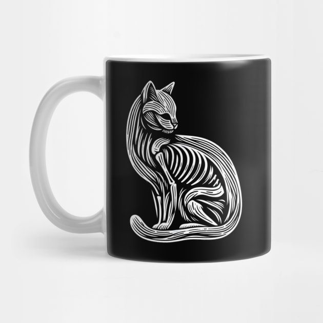 Skeleton Cat: Black and White Elegance by Lovely Animals